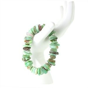 Green Chrysoprase Artisan Nugget Stretch Bracelet